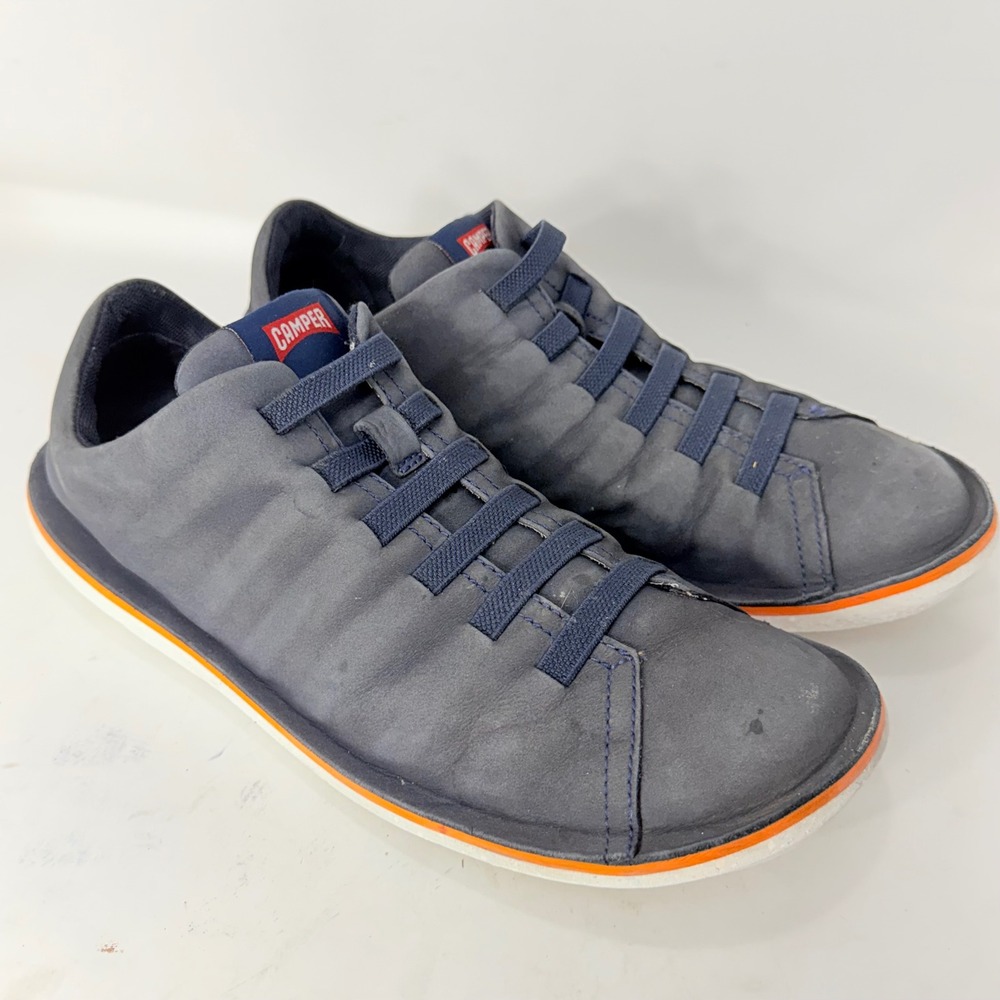 Camper Beetle Mens Dark Grey Nubuck Leather Elastic Lace Sneakers 18751-095 42